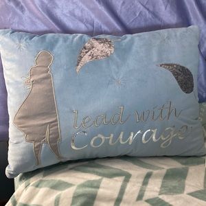 Disney Frozen II Pillow. 21” long x 14 1/2” wide. Pretty Blue and Gray.